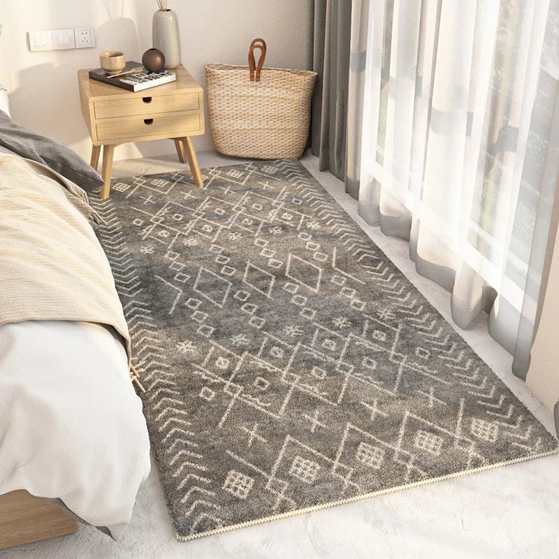 Moroccan Retro Bedside Rug Nordic Minimalist Carpets for Living Room