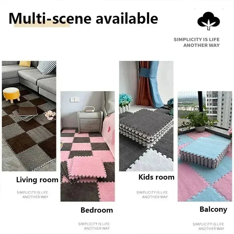 Kid Carpet Squares Protective Floor Crawling Exercise Area Rug for Home