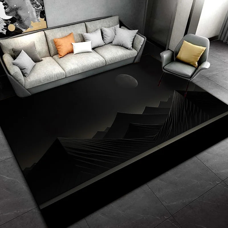 modern Style Black Living Room Bedroom Sofa Doormat Decoration