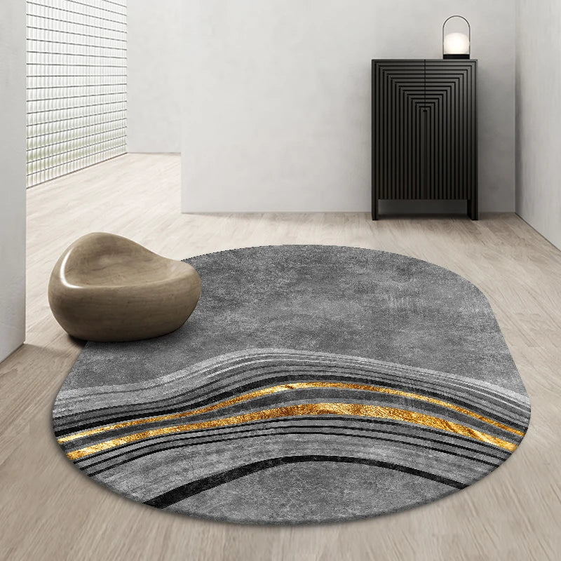 Nordic Geometric Oval Carpets for Living Room Bedside Rug - Home Decor