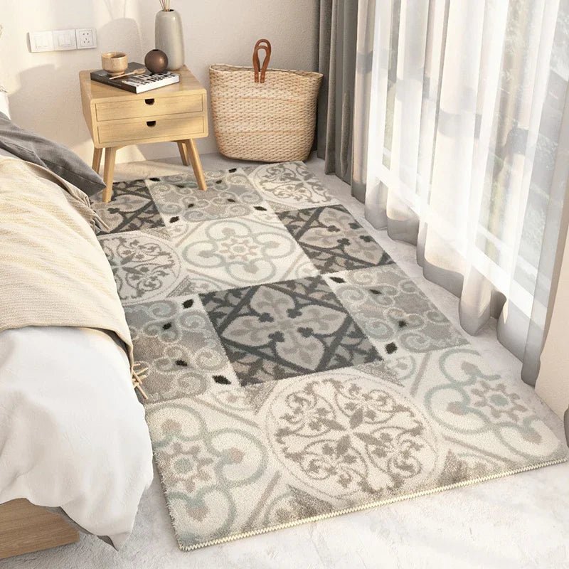 Moroccan Retro Bedside Rug Nordic Minimalist Carpets for Living Room