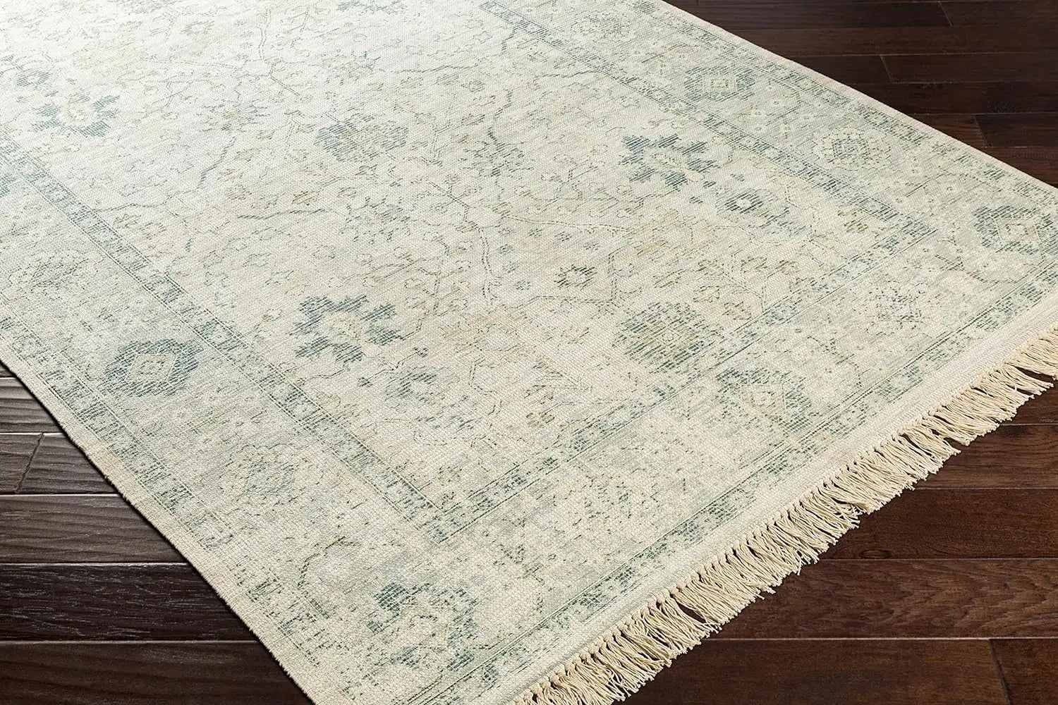 Moroccan Farmhouse Bedroom Cotton Area RUG - No Pile Hand Woven