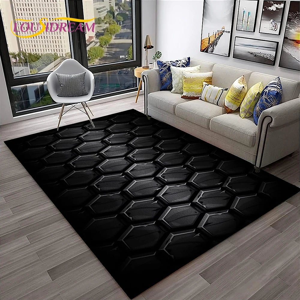 Simple Metal Mesh Geometric Luxury Carpet Rug for Home Living Room