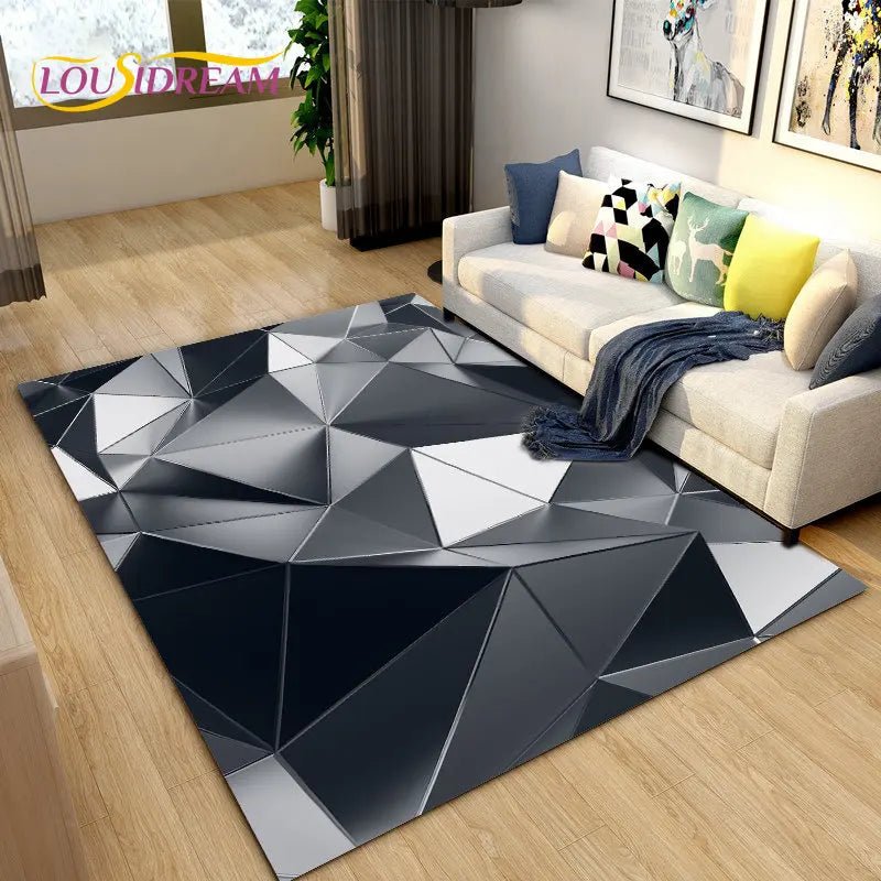 3D Abstract Geometric Visual Illusion Area Rug - Modern Inspired