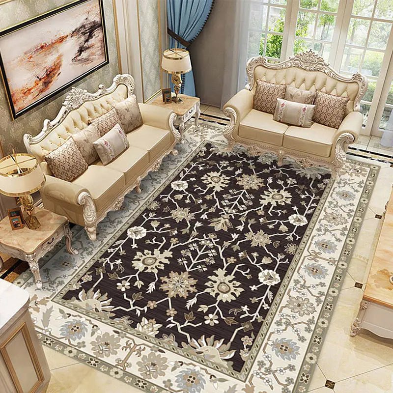 100% Polyester Retro Carpets for Living Room - Persian Moroccan Decoration