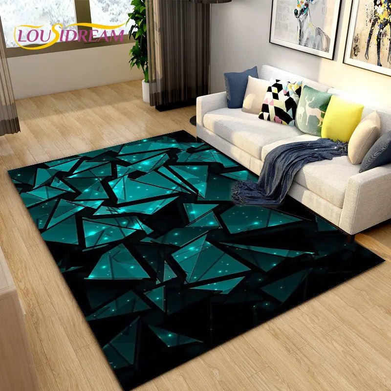 3D Abstract Geometric Visual Illusion Area Rug - Modern Inspired