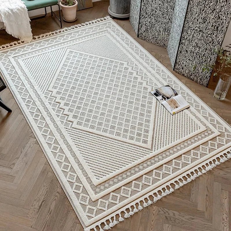 Tassel Woven Simple Home Decorative Morocco Large Area Rug