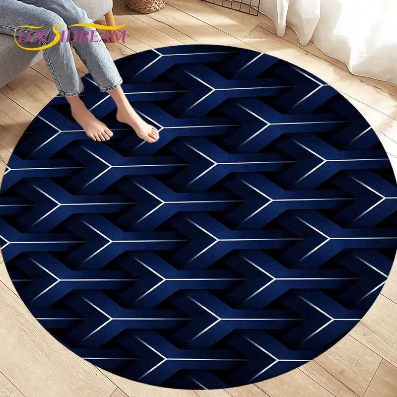 3D Abstract Geometric Visual Illusion Area Rug - Home Decor