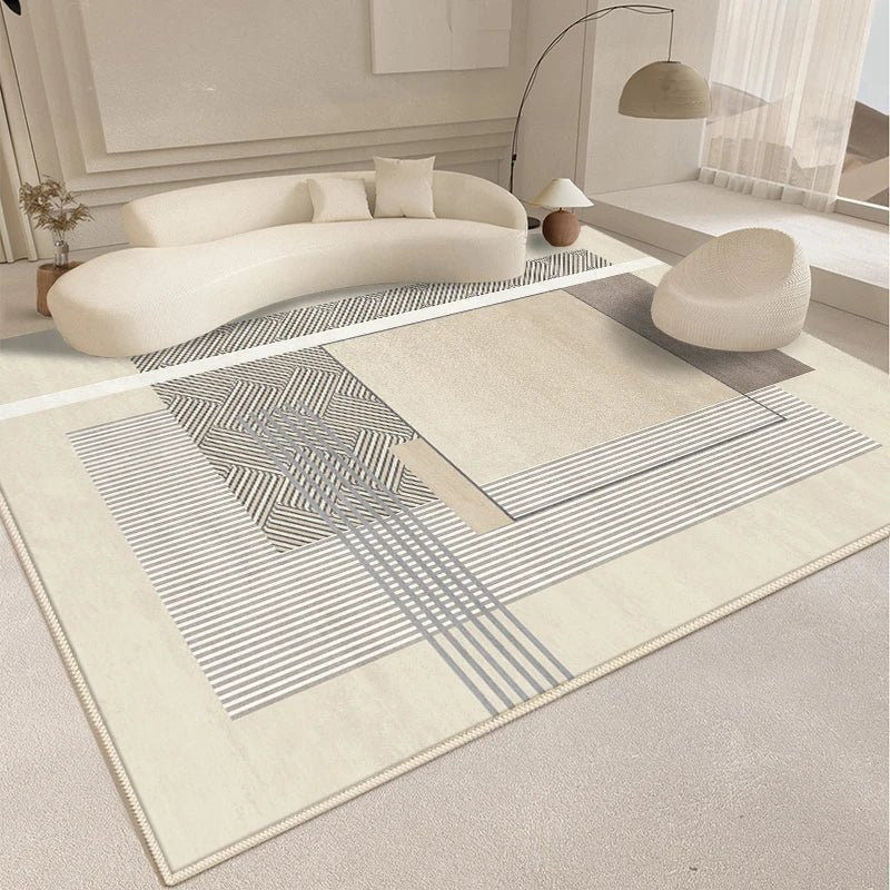 Modern Style Living Room Decoration Line Carpet Fluffy Soft Rugs