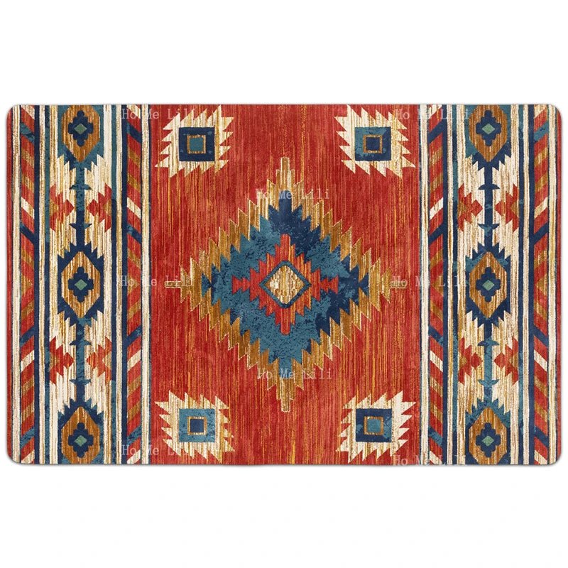 Indian Feathers Bohemian Southwestern Traditional Medallion Area Rugs