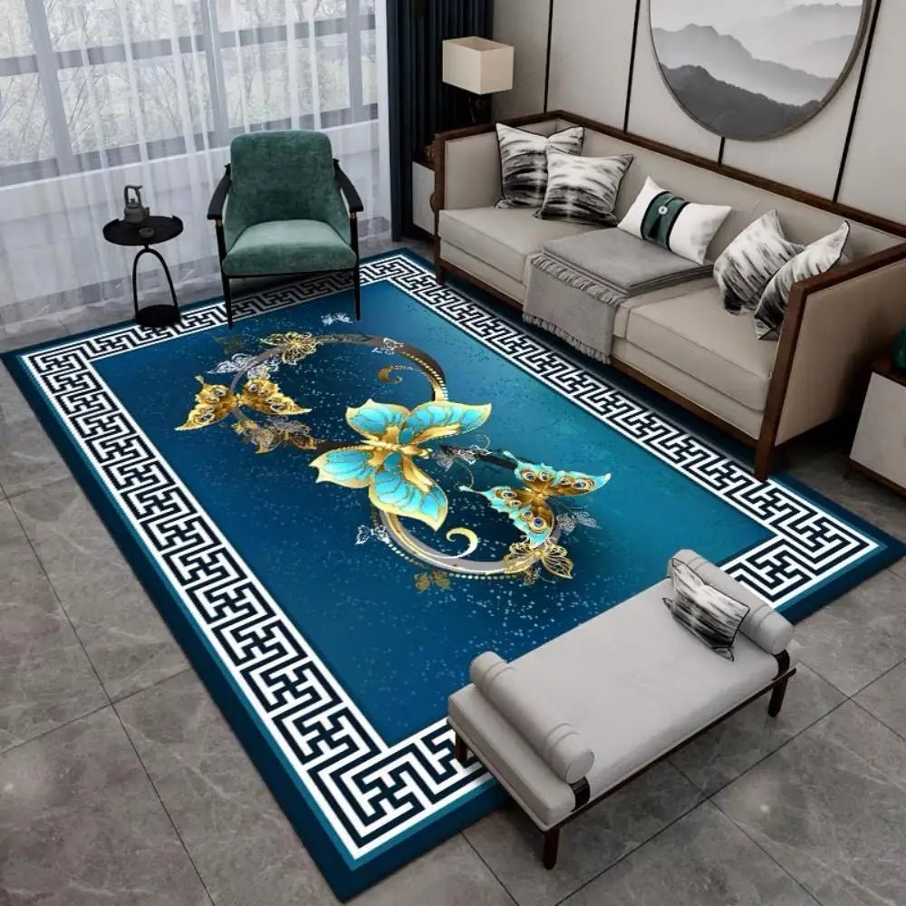 Traditional Crystal Velvet Tea Room Rugs - Chinese Style