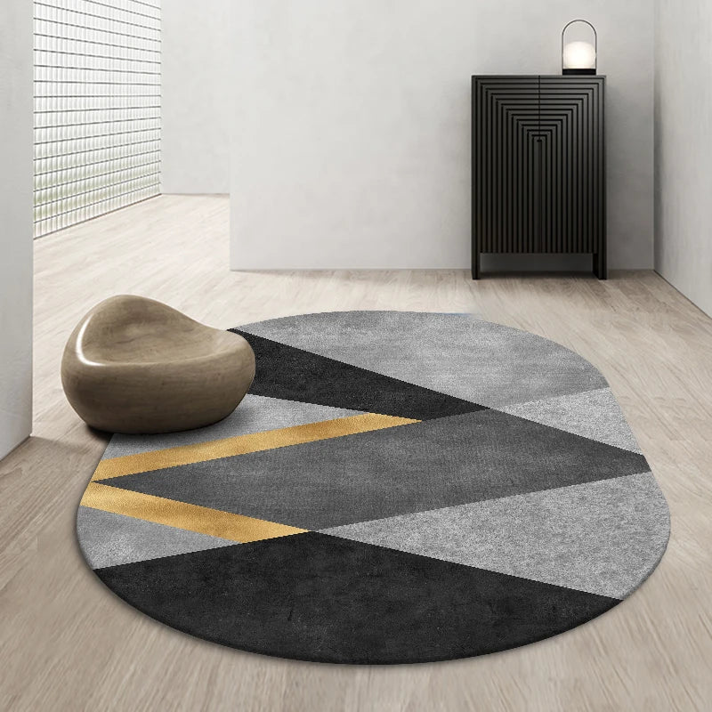 Nordic Geometric Oval Carpets for Living Room Bedside Rug - Home Decor