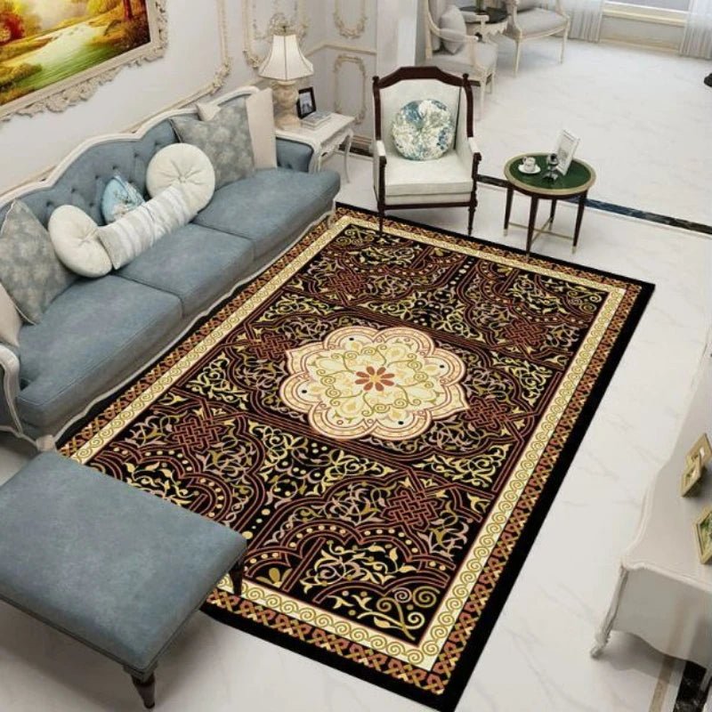 100% Polyester Retro Carpets for Living Room - Persian Moroccan Decoration