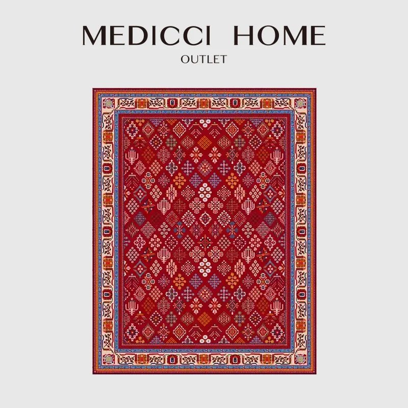 Morocco Home Exoticism Style Hand Tufted Morocco Red Throw Rug