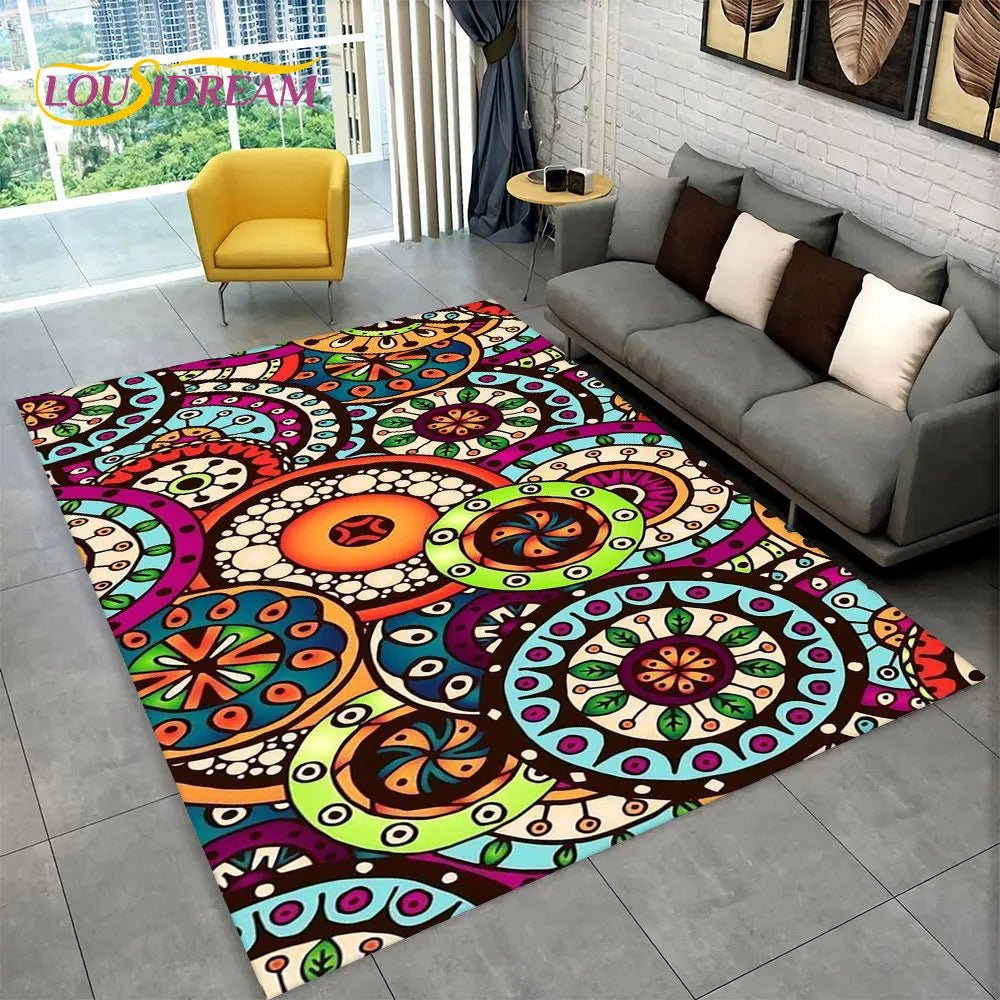 Bohemian style geometric design Area Rug for living room