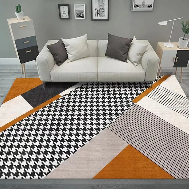 Soft Orange Living Room Washable Cloakroom Floor Large Area Rugs - Home Decor