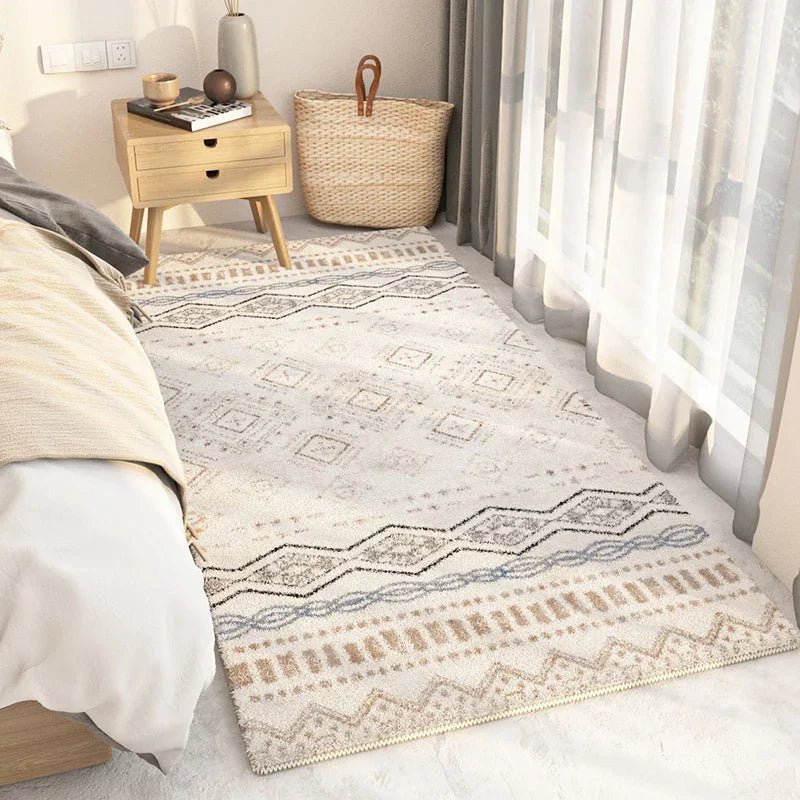 Moroccan Retro Bedside Rug Nordic Minimalist Carpets for Living Room