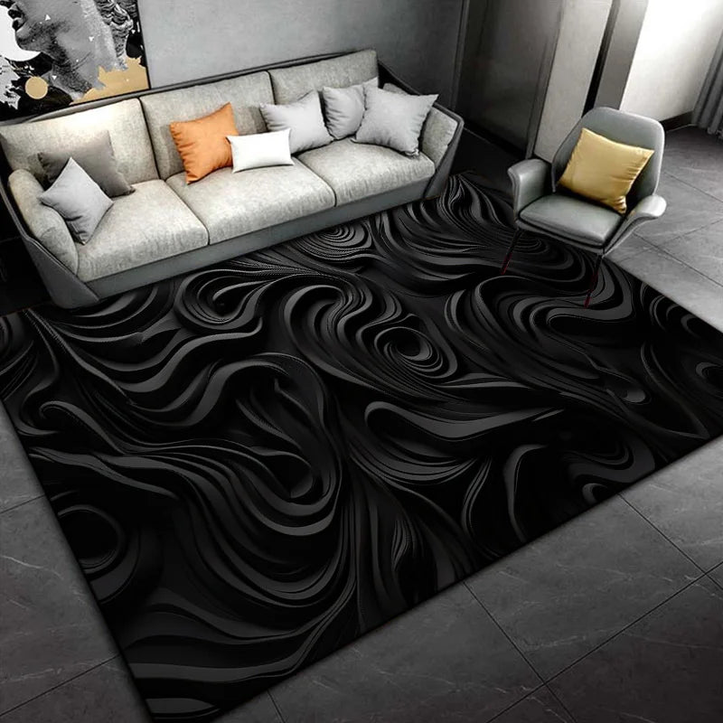 modern Style Black Living Room Bedroom Sofa Doormat Decoration