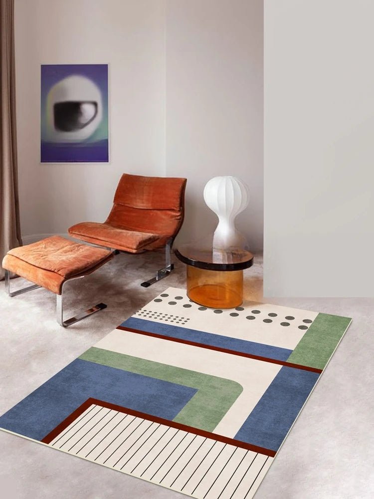 Retro Geometric  Minimalist Bedroom Bedside Rugs