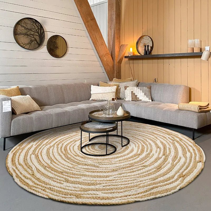 High Quality Natural Jute Traditional Hand Knitting Rug - Wilton Design