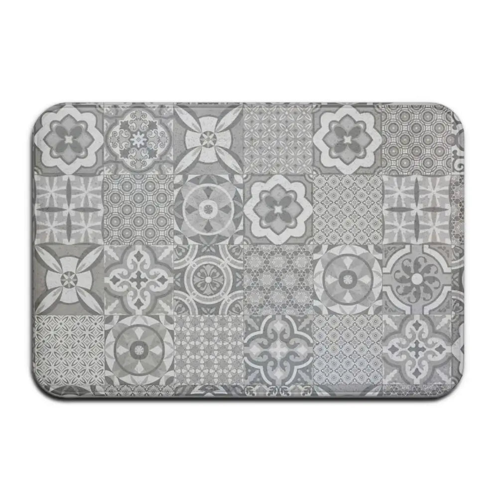 Bohemian Mandala Flower Polyester Rug-Non-slip Floor Mat