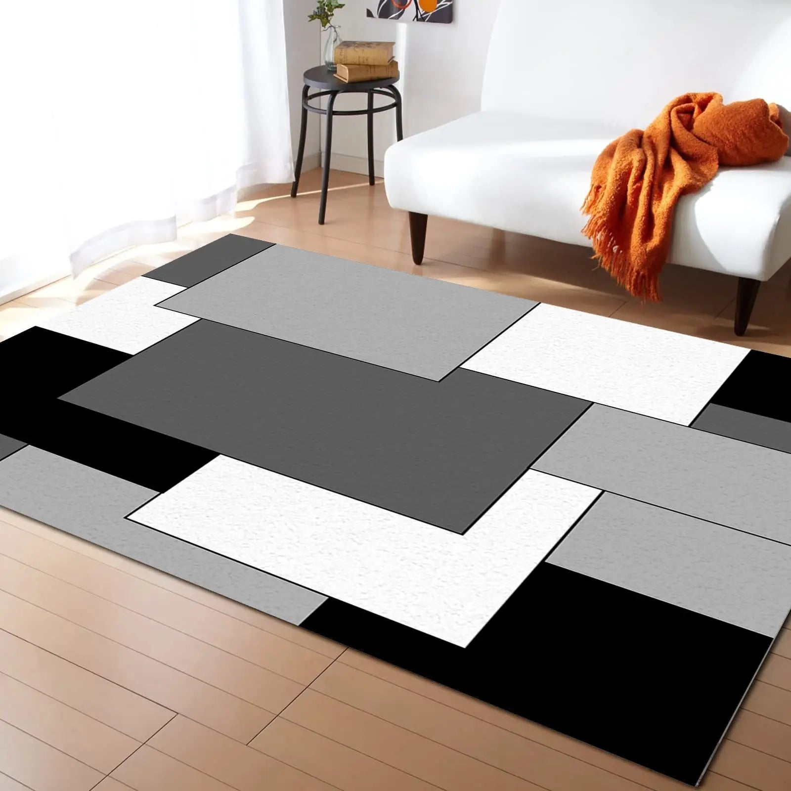 Abstract Geometric Area Rugs Indoor Non-Slip Rectangle Rug