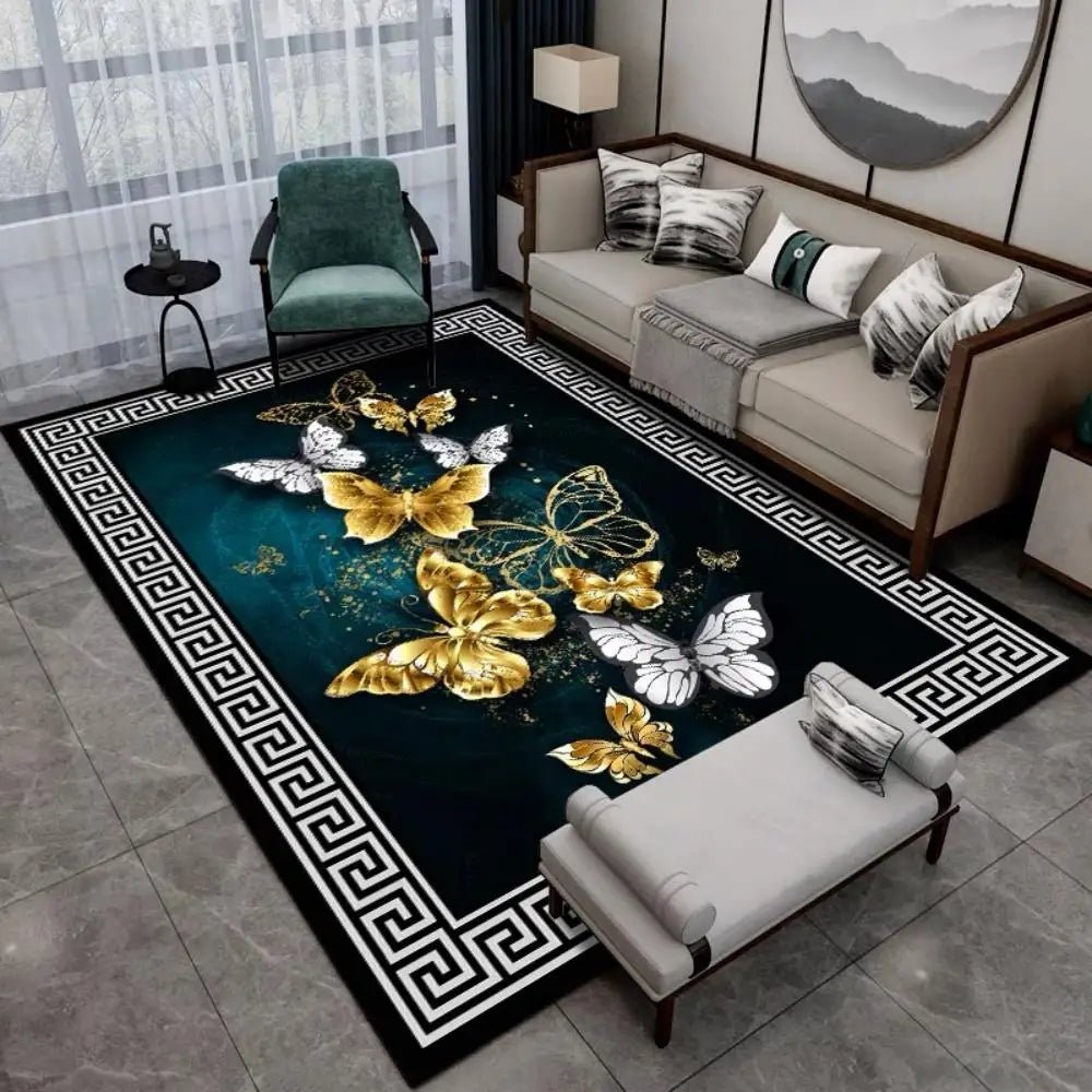 Chinese Style Living Room Tea Table Carpet Chinese Traditional Crystal Velvet Tea Room Rugs Zen Study Bedroom Bed Floor Mats