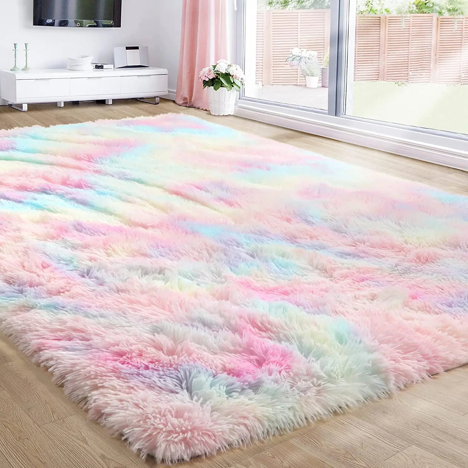 Kids Baby Room Plush Mixed Color Decor Area Rug