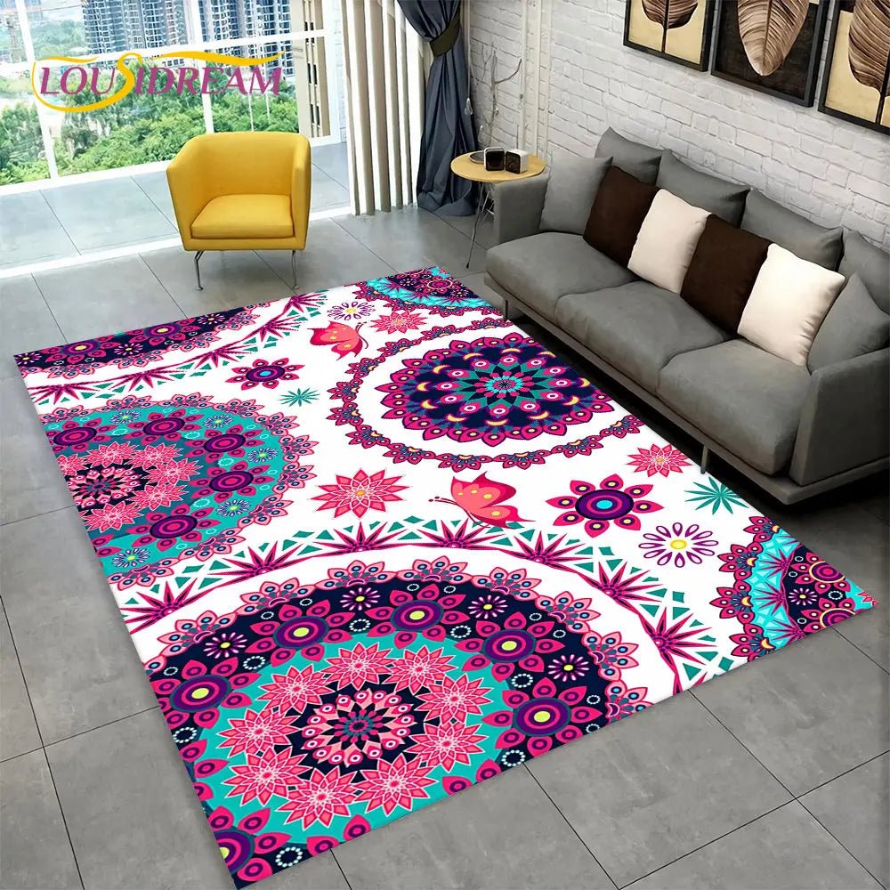 Bohemian style geometric design Area Rug for living room