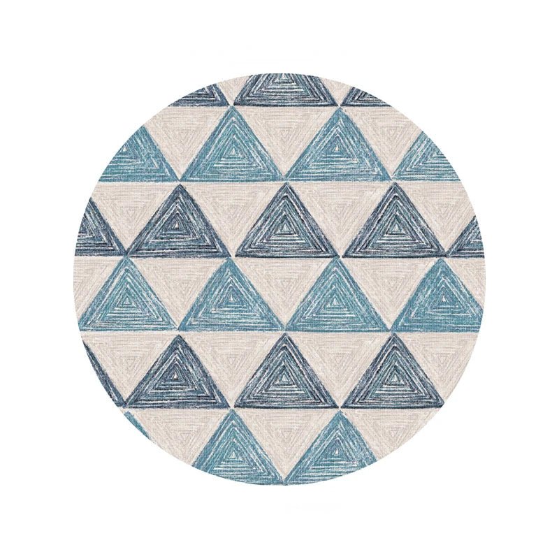 Morocco Round Lounge Chair Area Rug - Soft Non-Slip Light Color