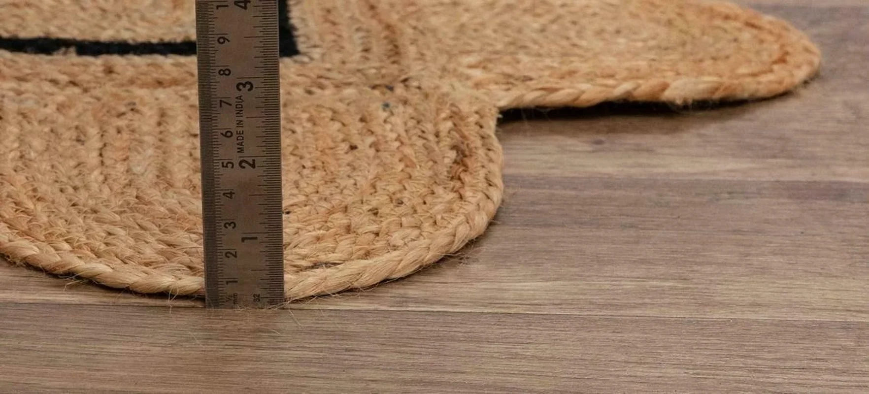 Scallop Jute Rug Natural Braided 100% Jute 3x5 Feet Boho Home Decor Area Large for Living Room