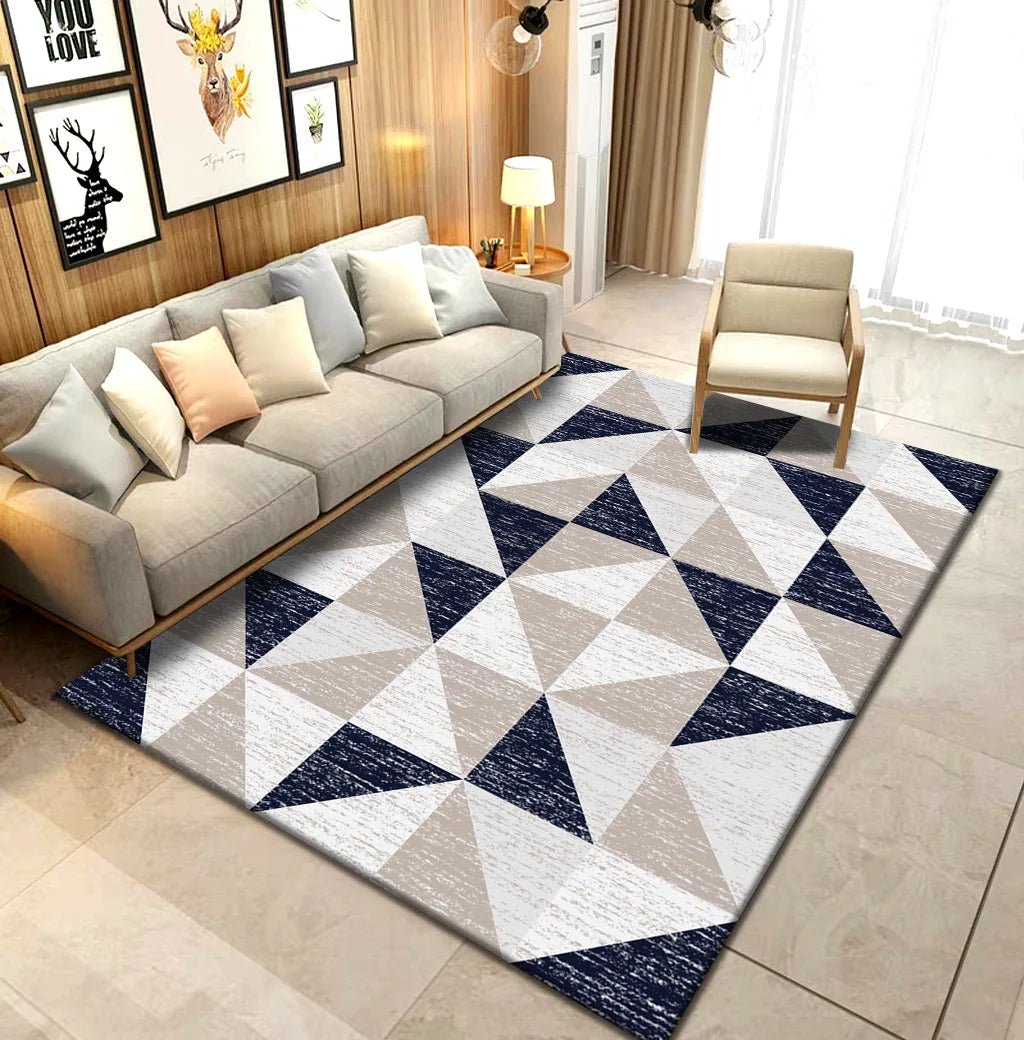 Black Geometry Entrance Doormat Carpet for Living Room Bedroom - Home Decor