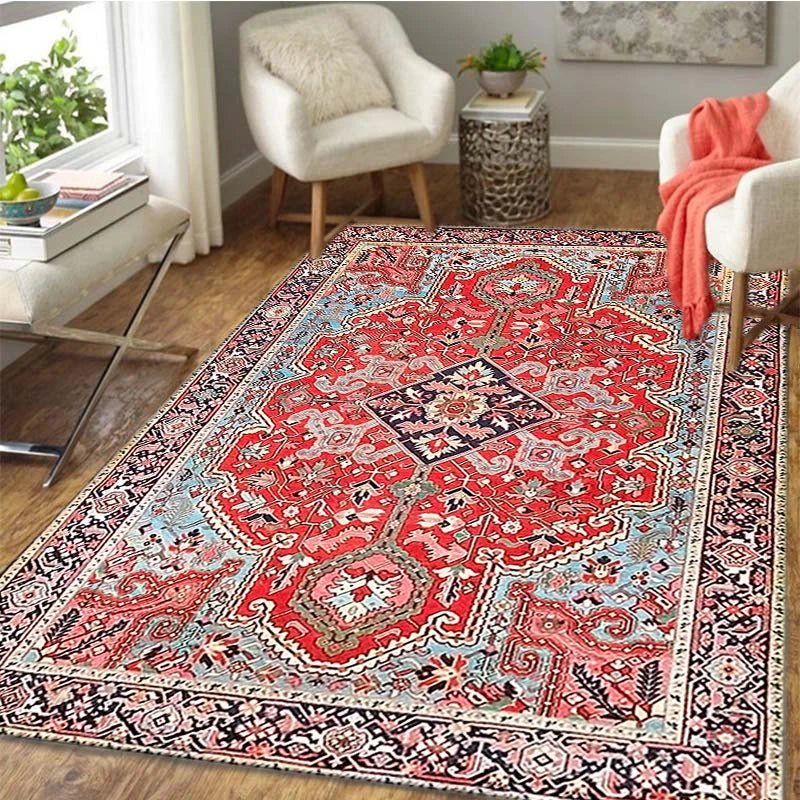 Carpets Persian Vintage Carpet for Bedroom - Non-Slip Area Rugs