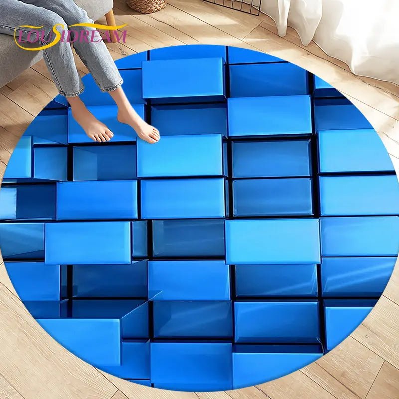 3D Abstract Geometric Visual Illusion Area Rug - Home Decor