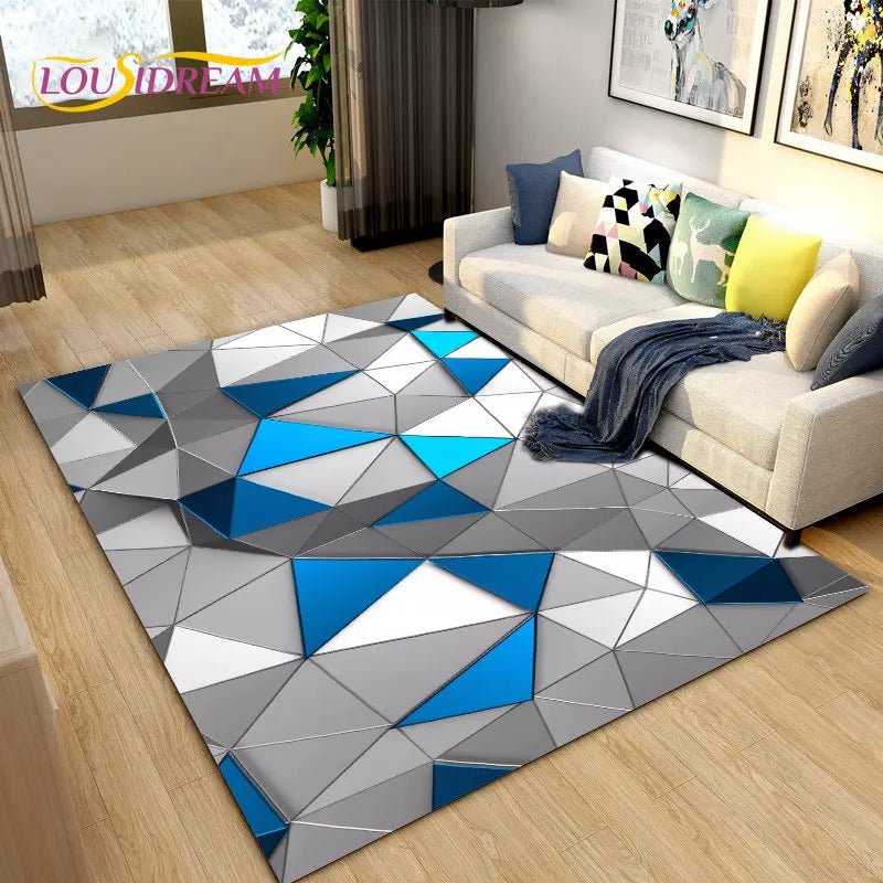 3D Abstract Geometric Visual Illusion Area Rug - Modern Inspired