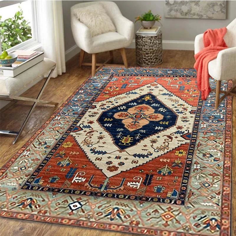 Carpets Persian Vintage Carpet for Bedroom - Non-Slip Area Rugs