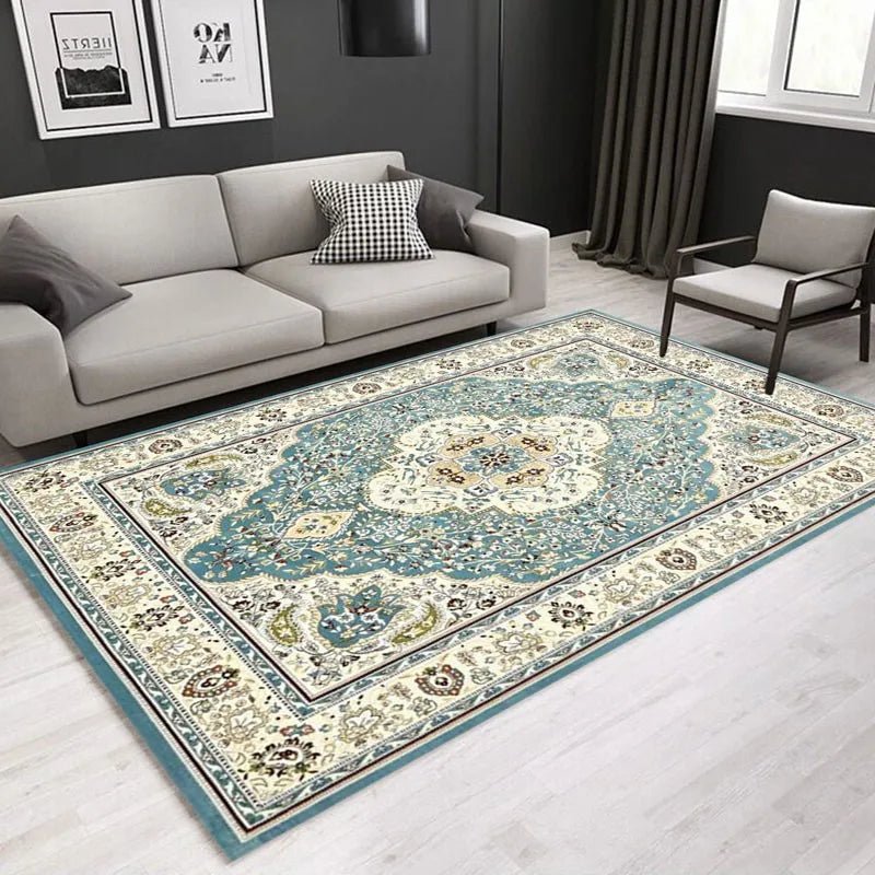 Traditional Bohemian Palace Flower Light Green European Standard Area Rugs