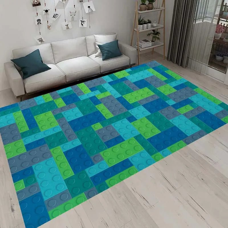 3D Colorful Geometric Block Toys Area Rugs