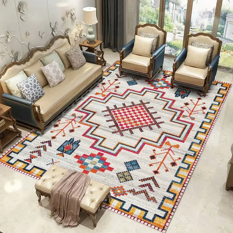 100% Polyester Retro Carpets for Living Room - Persian Moroccan Decoration