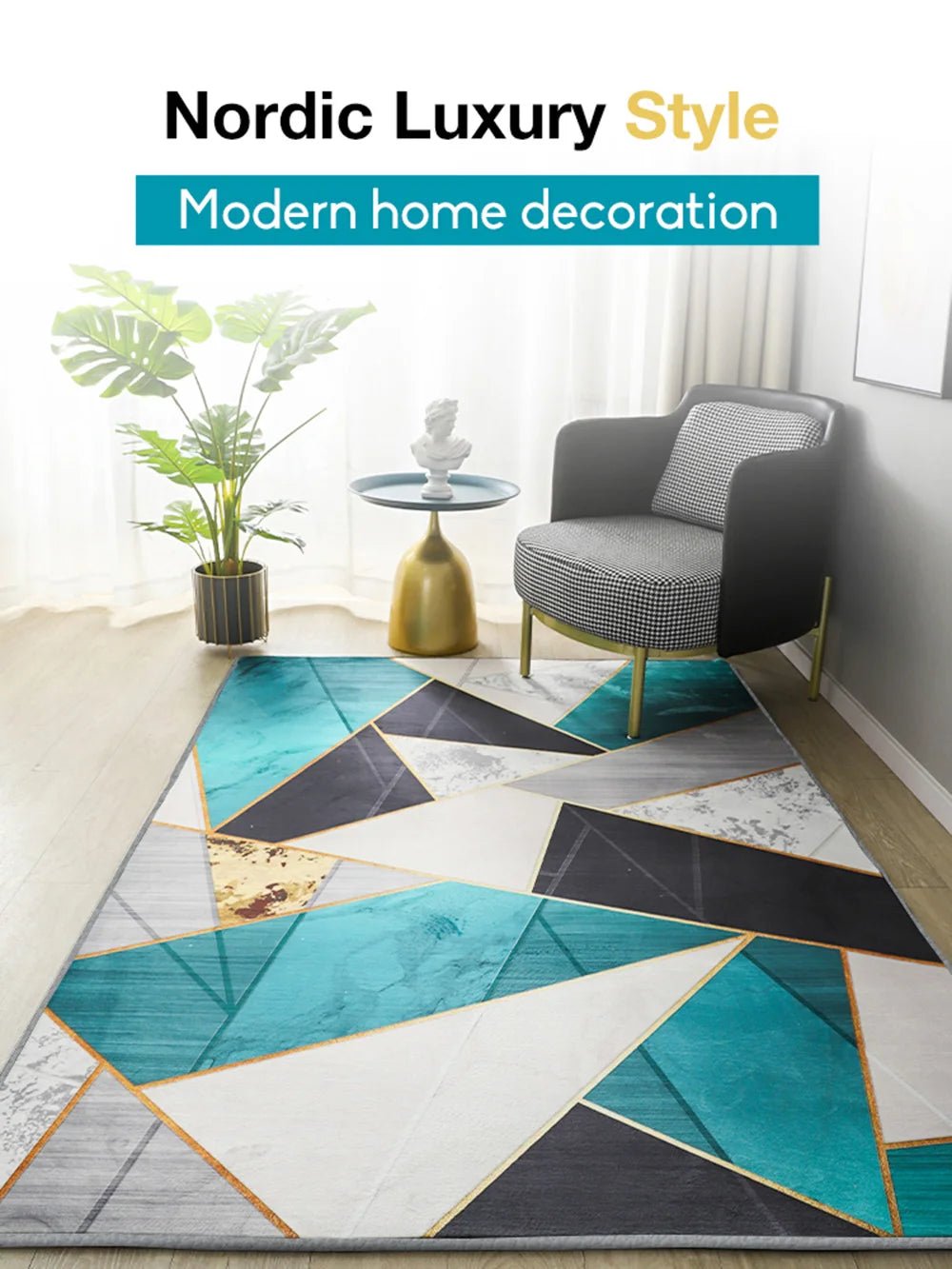 Geometric Printed luxury Large Area rug for Living room