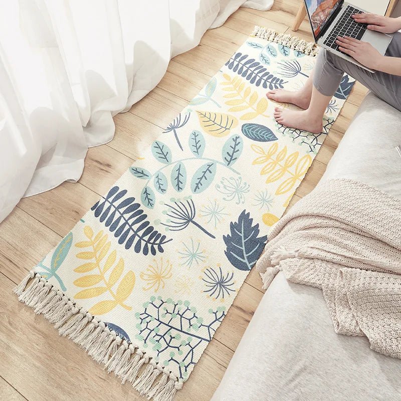 Cotton Linen Floor Mats Modern Home Living Room Decor Rug