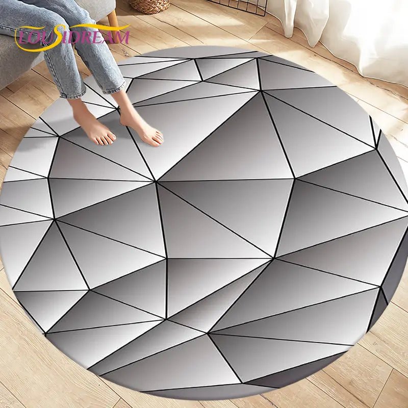 3D Abstract Geometric Visual Illusion Area Rug - Home Decor