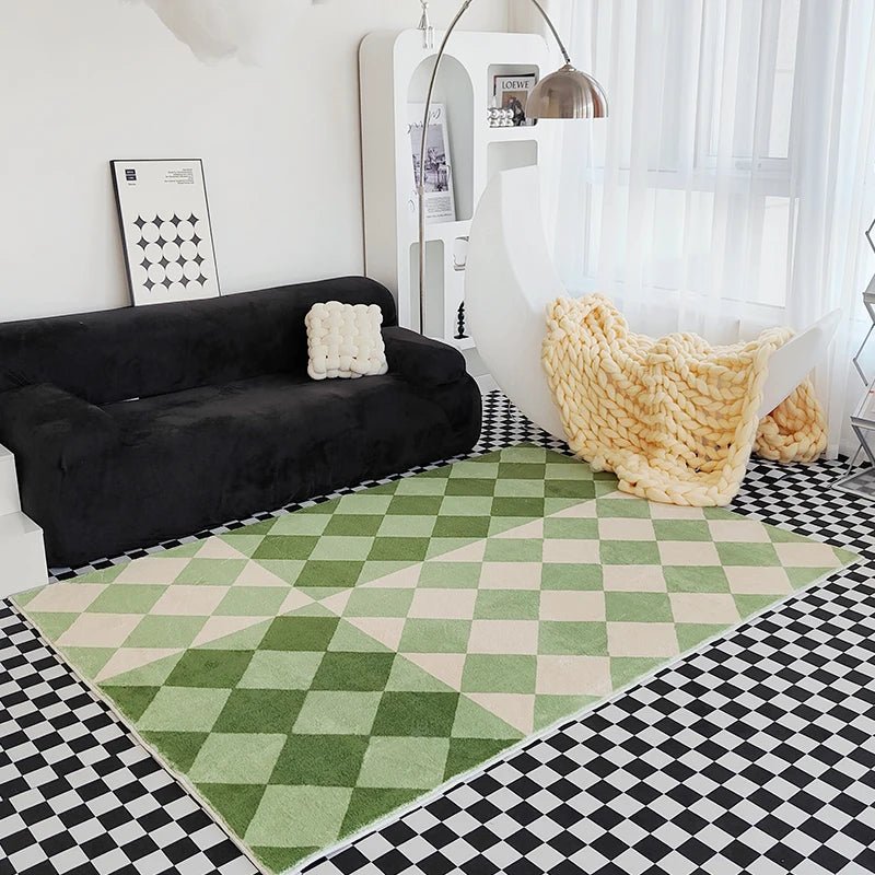 Classic Fashion Checkerboard Easy Care Home Rugs - 100% Polyester