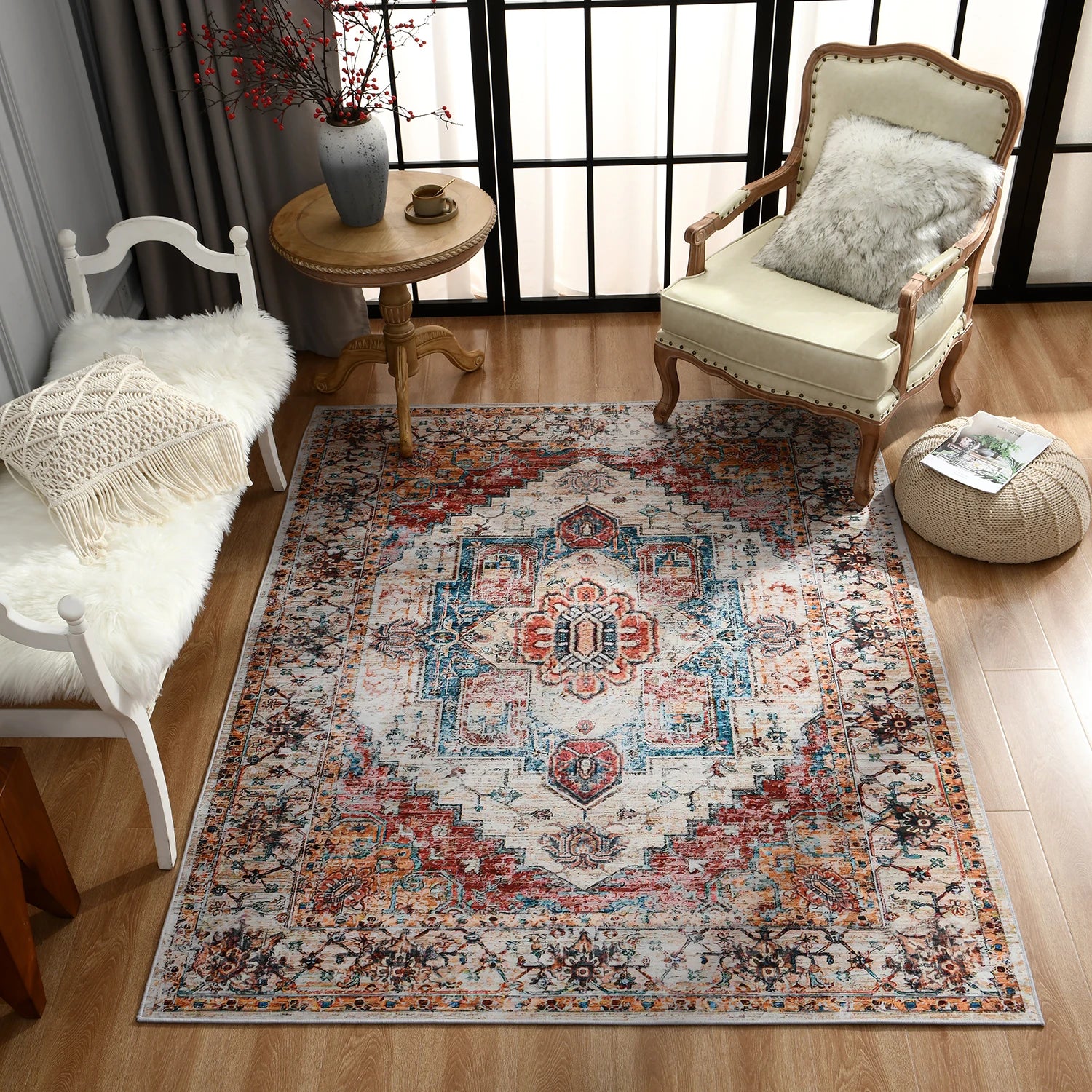 Printed Persian carpets for living room decor, perfect for Christmas decoration