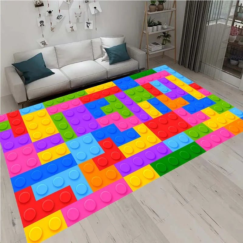 3D Colorful Geometric Block Toys Area Rugs