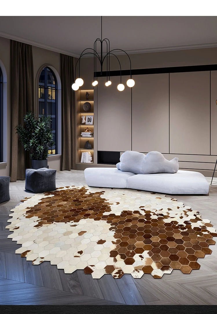 Cowhide Irregular High-end Nordic Living Room Fur Floor carpet