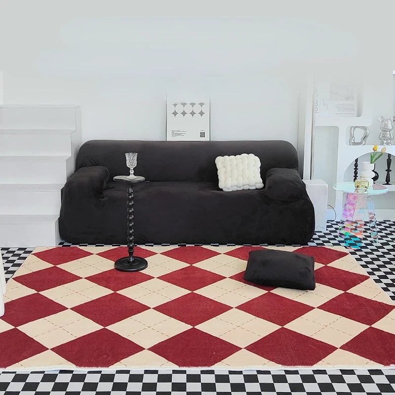 Classic Fashion Checkerboard Easy Care Living Room Rug