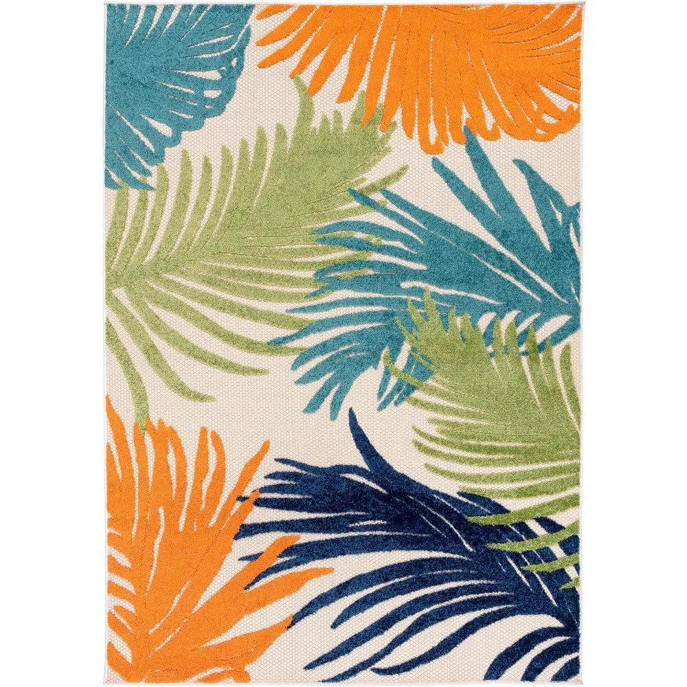 Floral Pattern Colorful & Bright Indoor/Outdoor Area Rug