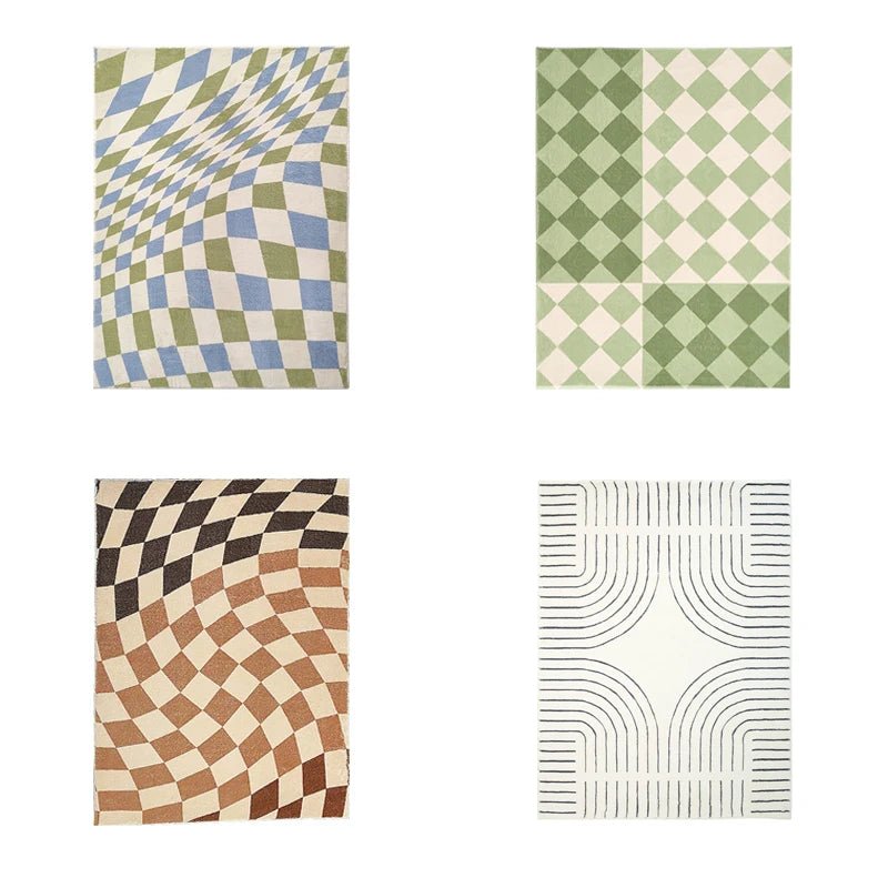 Classic Fashion Checkerboard Easy Care Living Room Rug