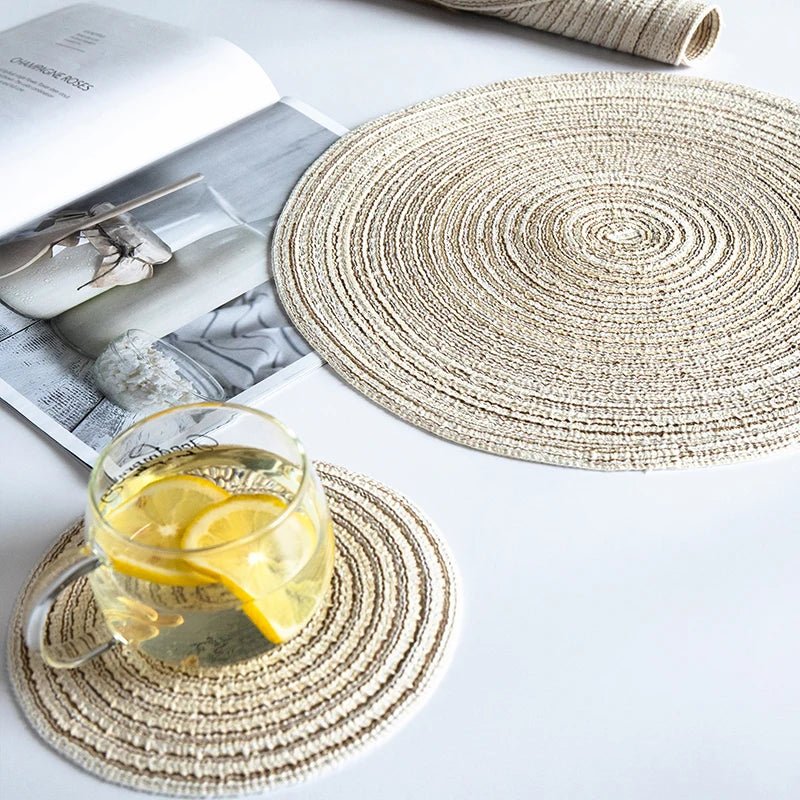 Hand Woven Heat-resistant Nordic Style Round Table Mat